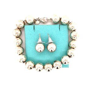 T&Co. 925 Ball Bracelet & Earrings Set (10mm bead)